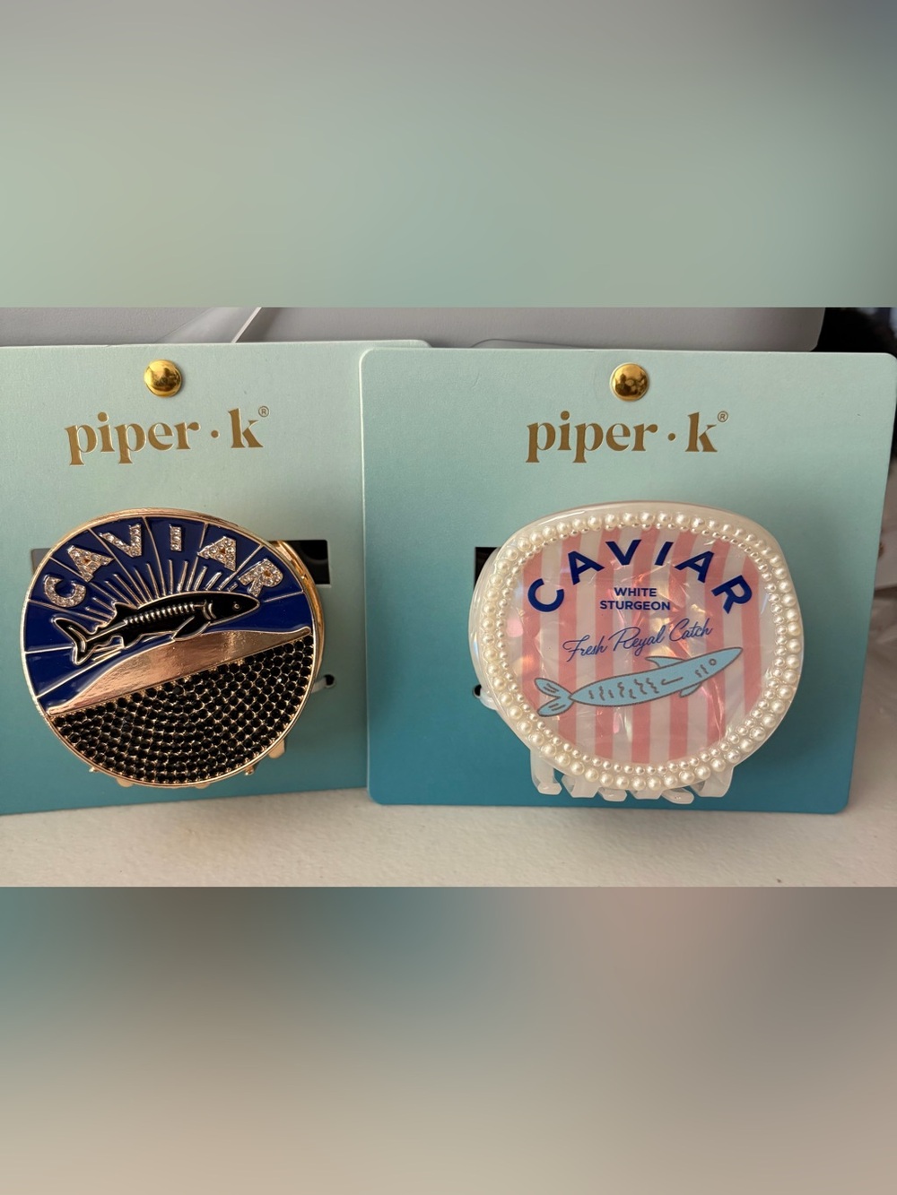 Piper K Caviar Pearl-Trimmed Hair Claws and Metal Caviar Claw - Picture 5 of 5